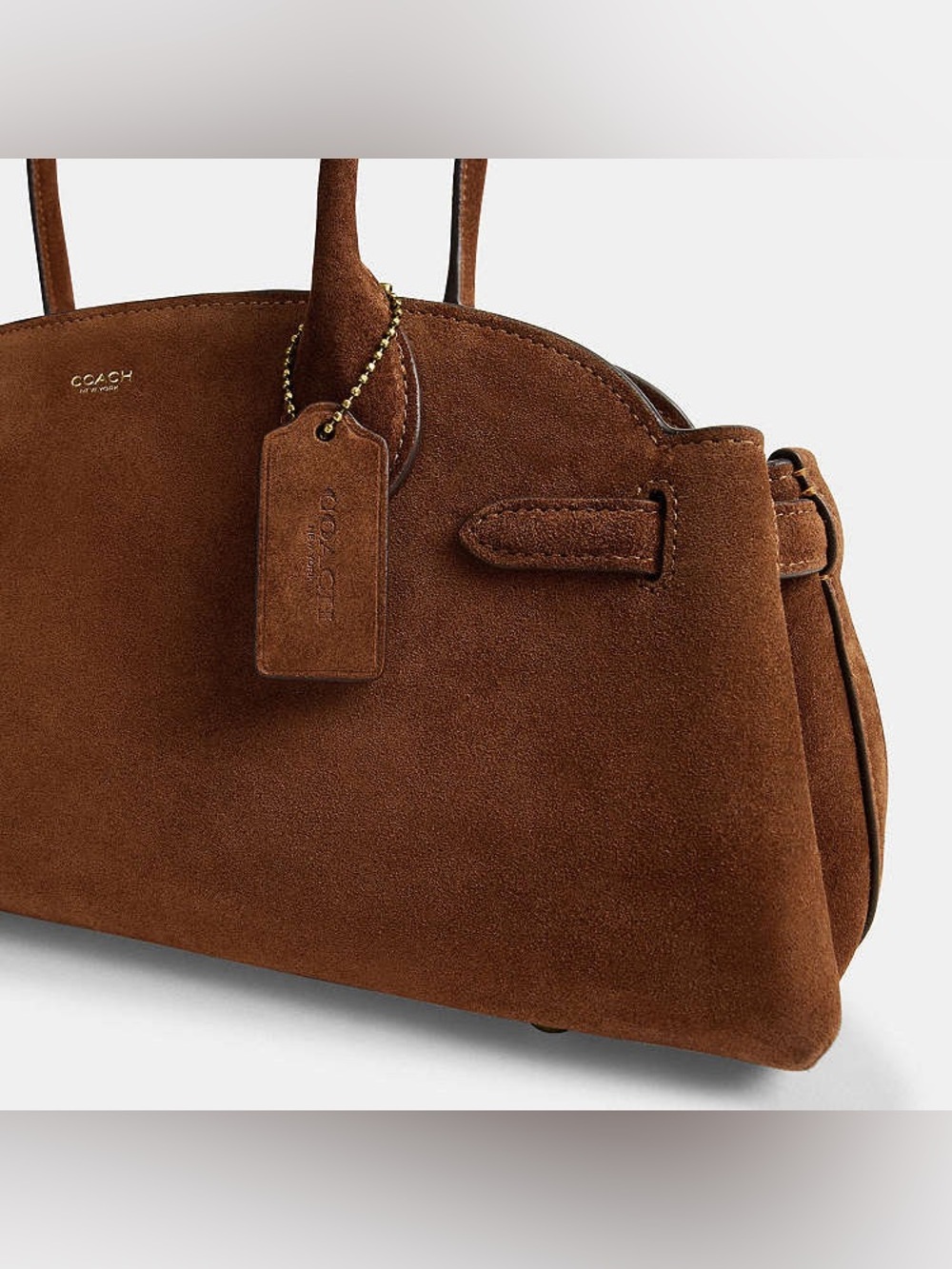 Coach Empire Medium Suede Carryall Slim Shoulder Bag 34 NWT - Picture 3 of 7
